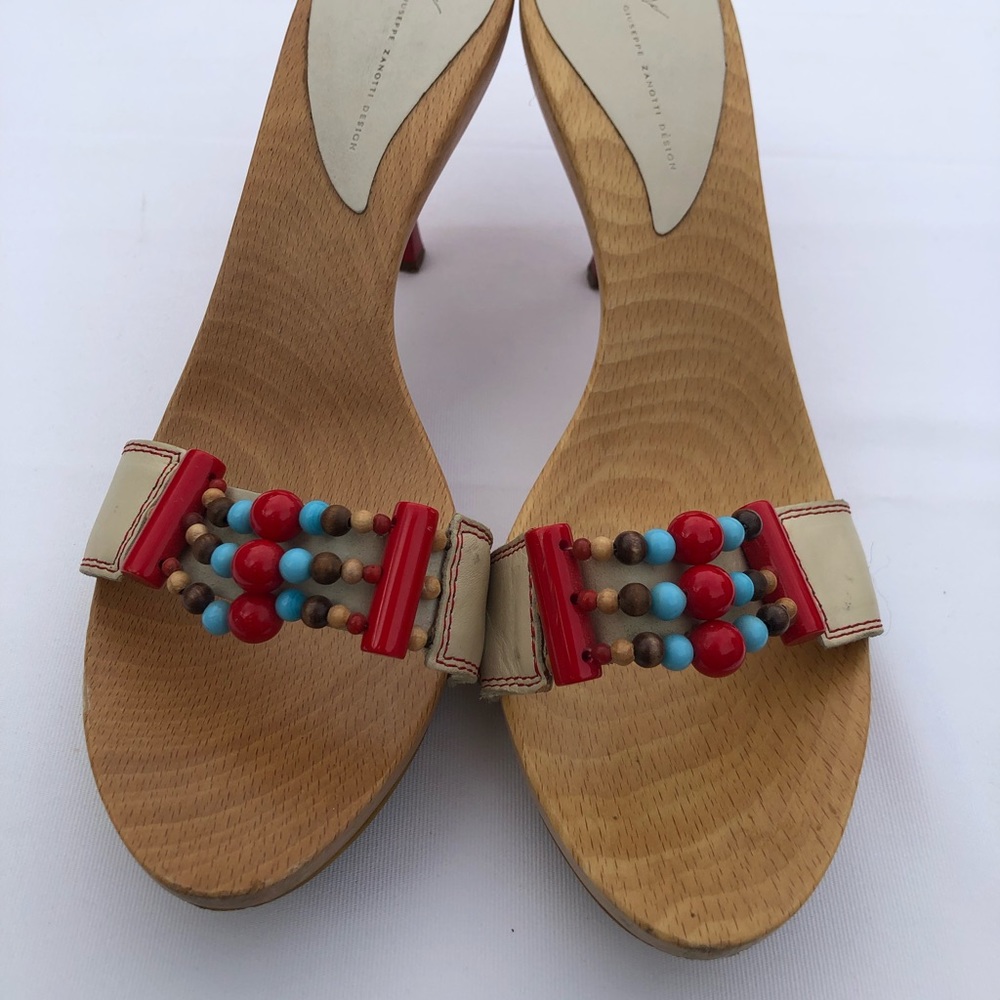 Giuseppe Zanotti Design Rare Wooden Kitten Heels